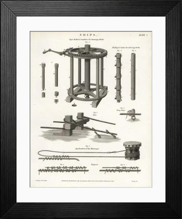 Framed Print : Nautical engineering- bolt machinery and messenger Framed Print : Nautical engineering- bolt machinery and messenger