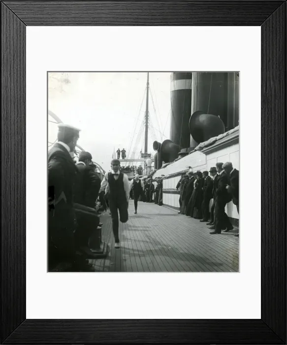 Framed Print : Victorians Racing on Deck of Ship Framed Print : Victorians Racing on Deck of Ship