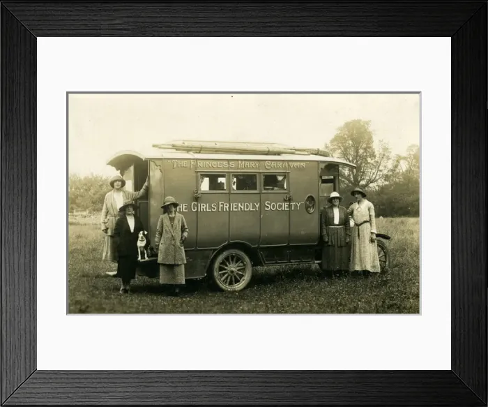 Framed Print : Frenchay Girls Friendly Society Motor-Caravan the Princess M Framed Print : Frenchay Girls Friendly Society Motor-Caravan the Princess M