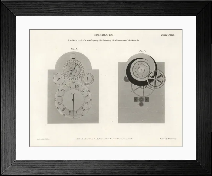 Framed Print : New dial work of a small spring clock Framed Print : New dial work of a small spring clock