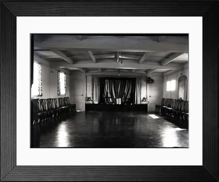 Framed Print : Village Hall Interior, Hullbridge, Essex Framed Print : Village Hall Interior, Hullbridge, Essex