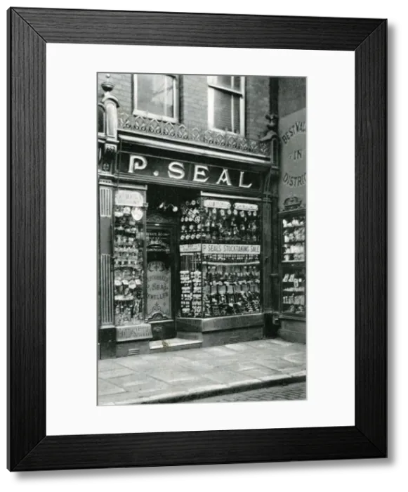 Framed Print : Shopfront of P Seal, Jeweller, Thought to be at West Bromwic Framed Print : Shopfront of P Seal, Jeweller, Thought to be at West Bromwic