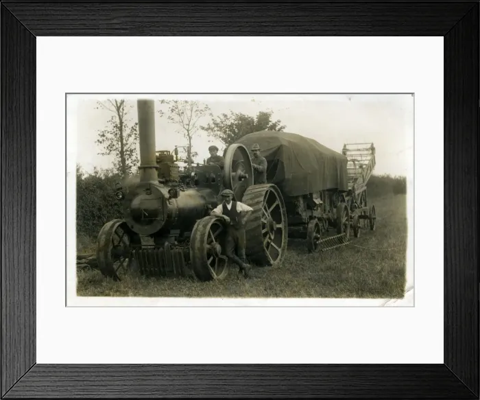 Framed Print : Traction Engine & Early Combine Harvester Framed Print : Traction Engine & Early Combine Harvester