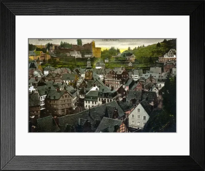 Framed Print : View of the Town, Montjoie - Monschau, North Rhine-Westphali Framed Print : View of the Town, Montjoie - Monschau, North Rhine-Westphali