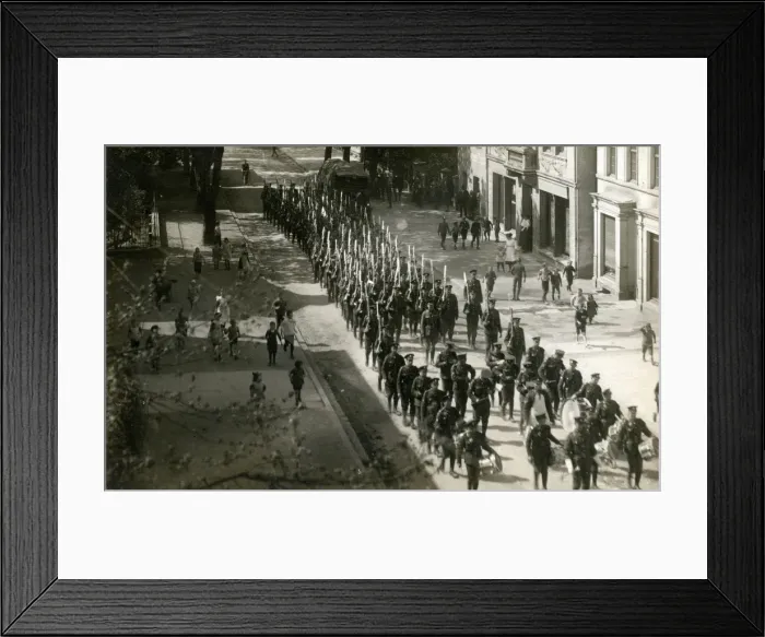 Framed Print : WW1 Soldiers - Frankfurterstrasse, Hennef, North Rhine-Westp