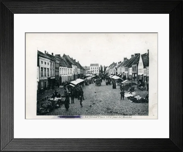 Framed Print : Main Square on Market Day, Steenvoorde, Nord-Pas-de-Calais Framed Print : Main Square on Market Day, Steenvoorde, Nord-Pas-de-Calais