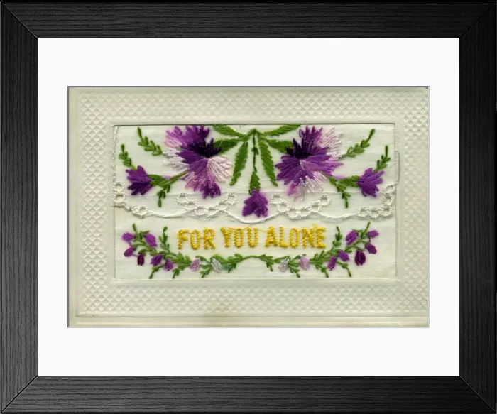 Framed Print : WW1 Silk Embroidered Greetings Card Framed Print : WW1 Silk Embroidered Greetings Card