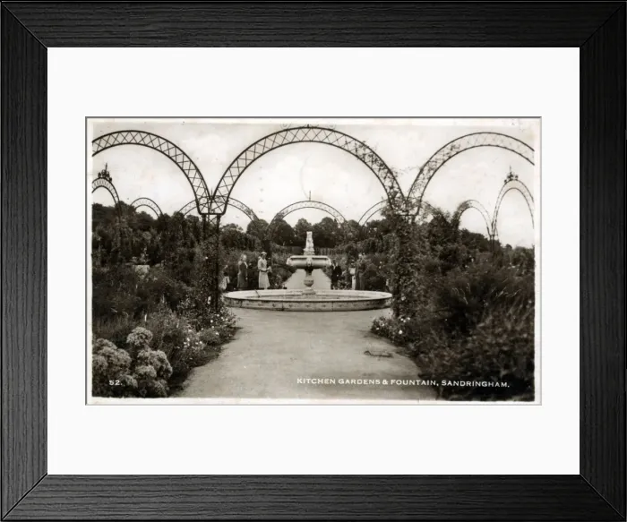 Framed Print : Kitchen Gardens & Fountain, Sandringham, Norfolk Framed Print : Kitchen Gardens & Fountain, Sandringham, Norfolk
