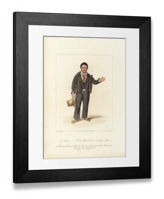 Framed Print : George Smith in No Song No Supper, 1822 Framed Print : George Smith in No Song No Supper, 1822