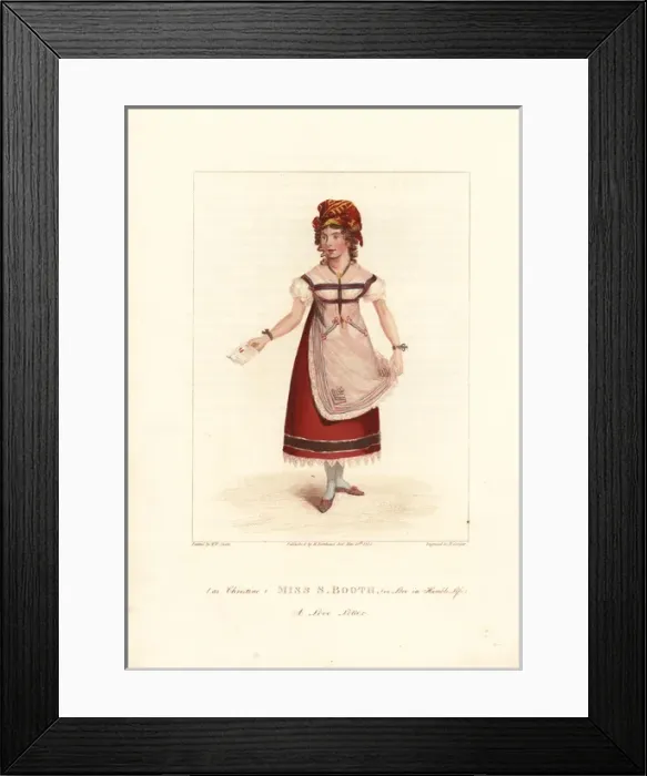Framed Print : Sarah Booth in Love in Humble Life, 1822 Framed Print : Sarah Booth in Love in Humble Life, 1822