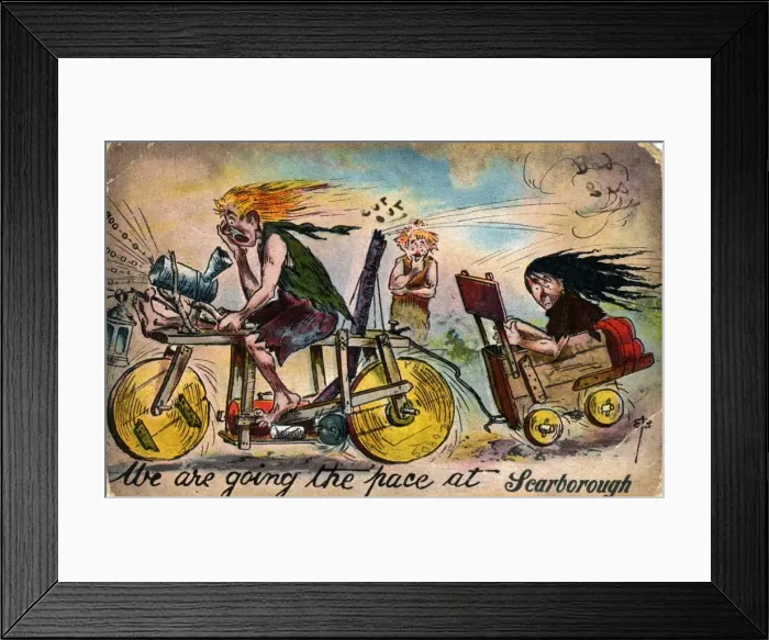 Framed Print : Comic Postcard, Scarborough, Yorkshire Framed Print : Comic Postcard, Scarborough, Yorkshire