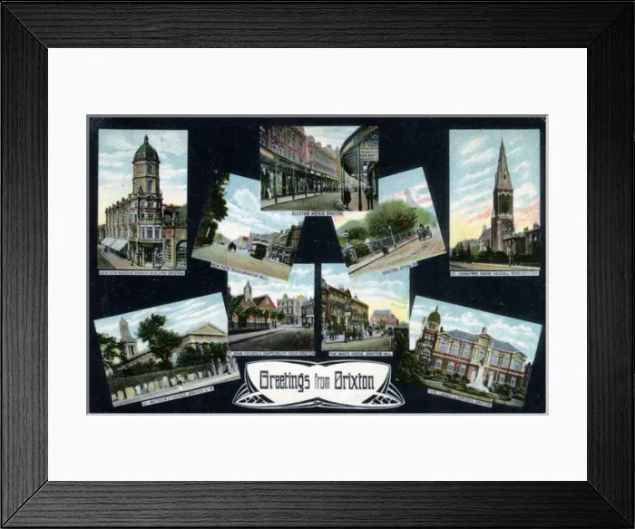 Framed Print : Multiview Card, Brixton, London Framed Print : Multiview Card, Brixton, London