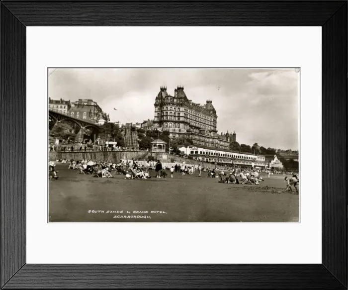 Framed Print : South Sands & Grand Hotel, Scarborough, Yorkshire Framed Print : South Sands & Grand Hotel, Scarborough, Yorkshire