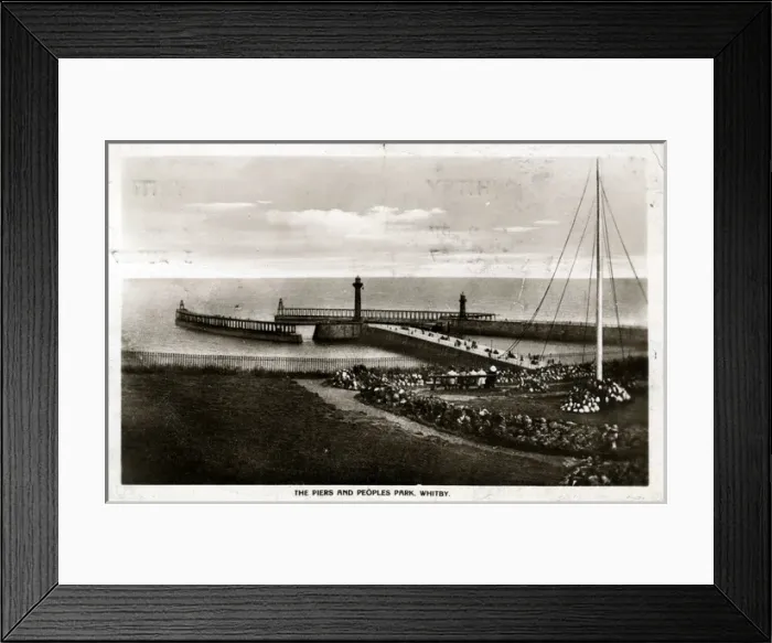 Framed Print : The Piers & Peoples Park, Whitby, Yorkshire Framed Print : The Piers & Peoples Park, Whitby, Yorkshire