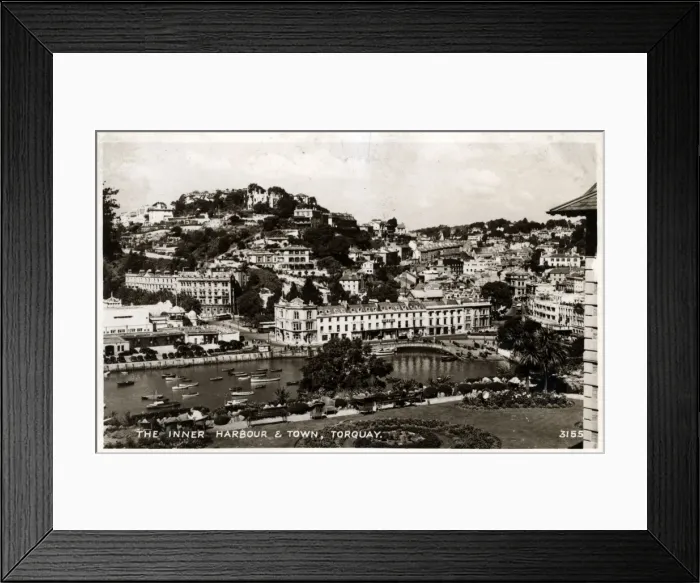 Framed Print : Inner Harbour & Town, Torquay, Devon Framed Print : Inner Harbour & Town, Torquay, Devon