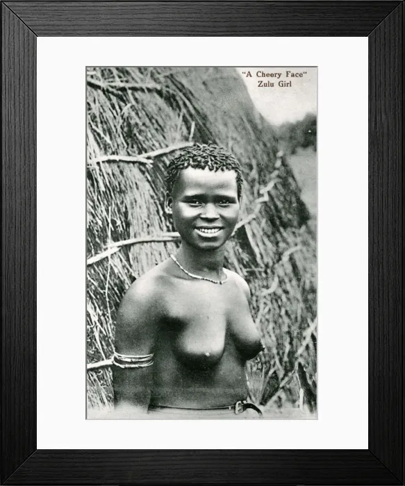 Framed Print : South Africa - Native Zulu Girl in Traditional Dress Framed Print : South Africa - Native Zulu Girl in Traditional Dress