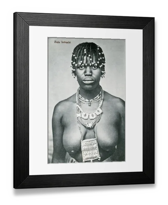 Framed Print : South Africa - Native Zulu Girl in Traditional Dress Framed Print : South Africa - Native Zulu Girl in Traditional Dress