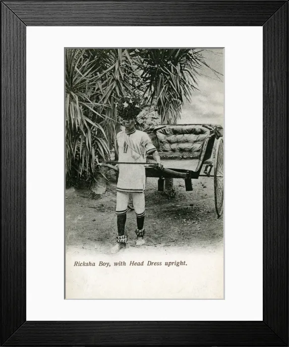 Framed Print : South Africa - Ricksha Boy with Head Dress Framed Print : South Africa - Ricksha Boy with Head Dress