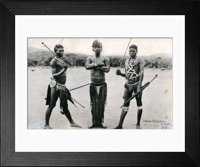 Framed Print : South Africa - Natives posing with Umbrellas Framed Print : South Africa - Natives posing with Umbrellas