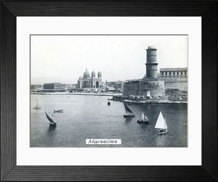 Framed Print : France - The Town & Harbour, Marseilles Framed Print : France - The Town & Harbour, Marseilles
