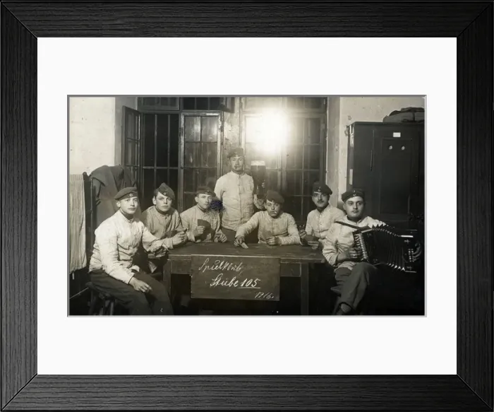 Framed Print : World War One German Solidiers Card Game, Freiburg im Breis Framed Print : World War One German Solidiers Card Game, Freiburg im Breis