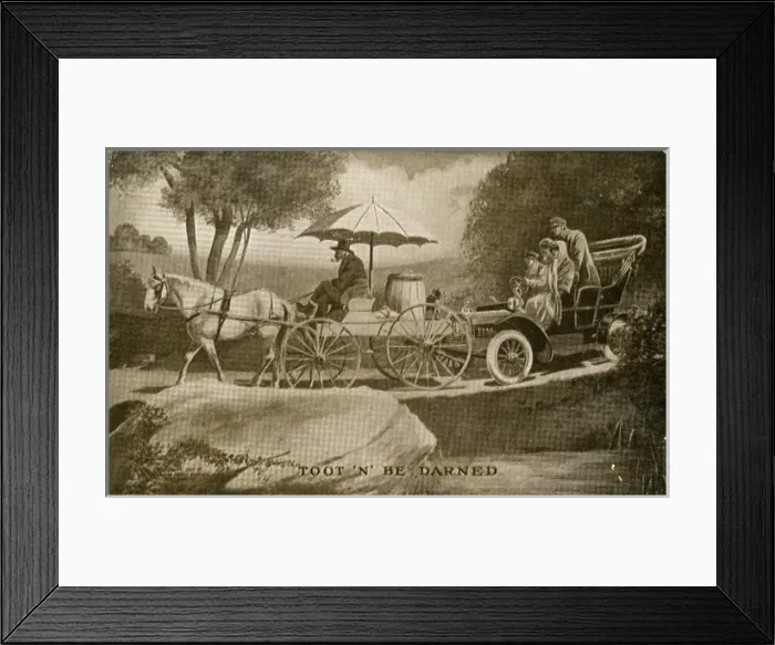 Framed Print : Early Vintage Car Drawing, USA Framed Print : Early Vintage Car Drawing, USA