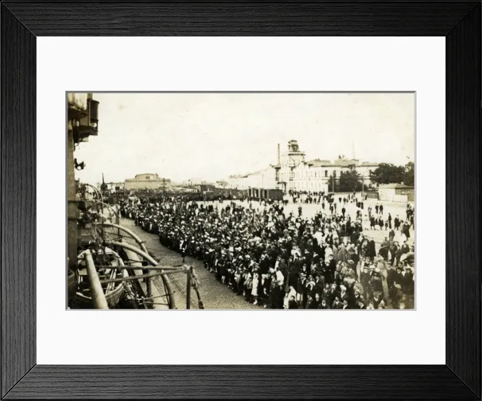 Framed Print : World War One Battleship HMS Dreadnought in port, Germany Framed Print : World War One Battleship HMS Dreadnought in port, Germany