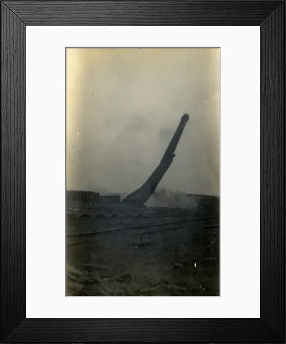 Framed Print : Mill Chimney Demolition, Unknown Location, England Framed Print : Mill Chimney Demolition, Unknown Location, England