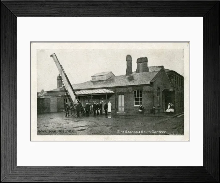 Framed Print : Fire Escape & South Canteen, Royal Marines Barracks, Deal, E