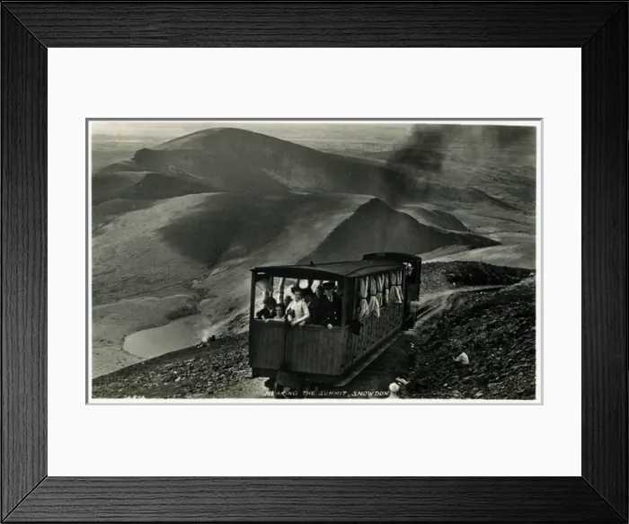 Framed Print : Narrow Gauge Mountain Railway Train, Snowdon (near Summit) Framed Print : Narrow Gauge Mountain Railway Train, Snowdon (near Summit)