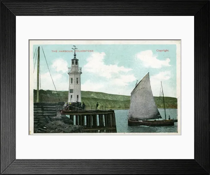 Framed Print : The Harbour & Lighthouse, Folkestone, England Framed Print : The Harbour & Lighthouse, Folkestone, England
