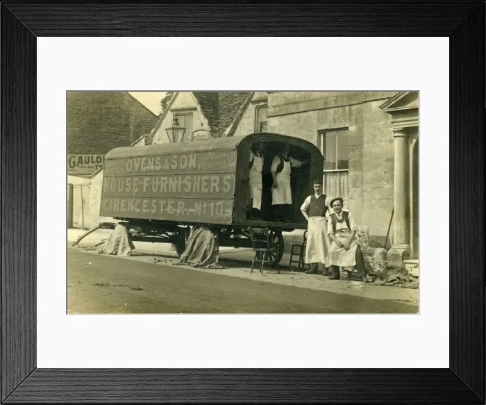 Framed Print : Horse Drawn Furnishers Trailer, 33, Dyer Street, Cirenceste Framed Print : Horse Drawn Furnishers Trailer, 33, Dyer Street, Cirenceste