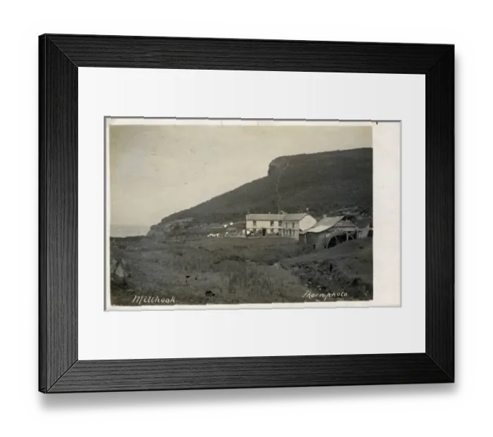 Framed Print : Dwellings & Waterwheel, Millhook, Bude, England Framed Print : Dwellings & Waterwheel, Millhook, Bude, England