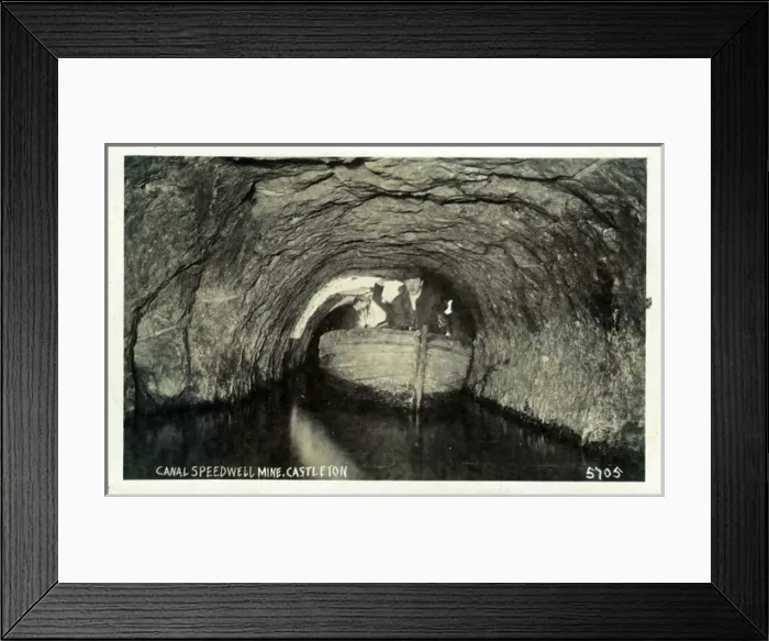Framed Print : Underground Canal & Boat, Speedwell Lead / Blue John Mine Framed Print : Underground Canal & Boat, Speedwell Lead / Blue John Mine