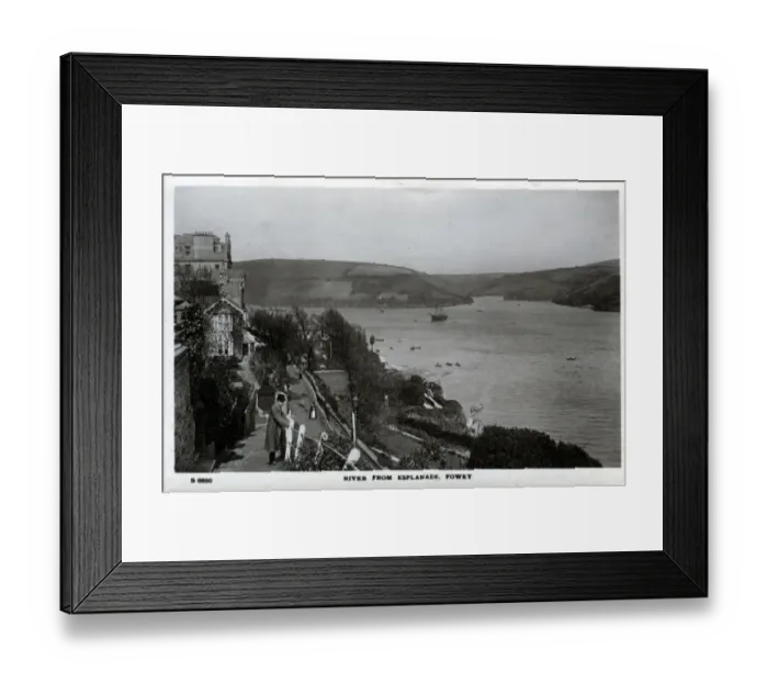 Framed Print : The Esplanade & River, Fowey, England Framed Print : The Esplanade & River, Fowey, England