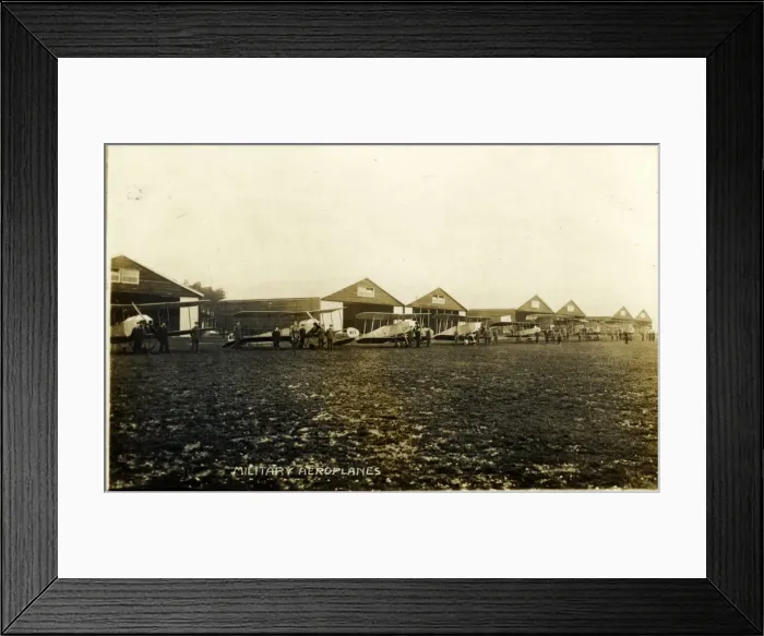 Framed Print : World War One Britsh Military Biplanes & Airfield Framed Print : World War One Britsh Military Biplanes & Airfield