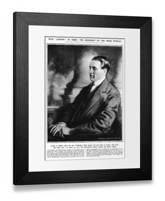 Framed Print : The Right Hon F E Smith, War Censor in Chief, WW1 Framed Print : The Right Hon F E Smith, War Censor in Chief, WW1