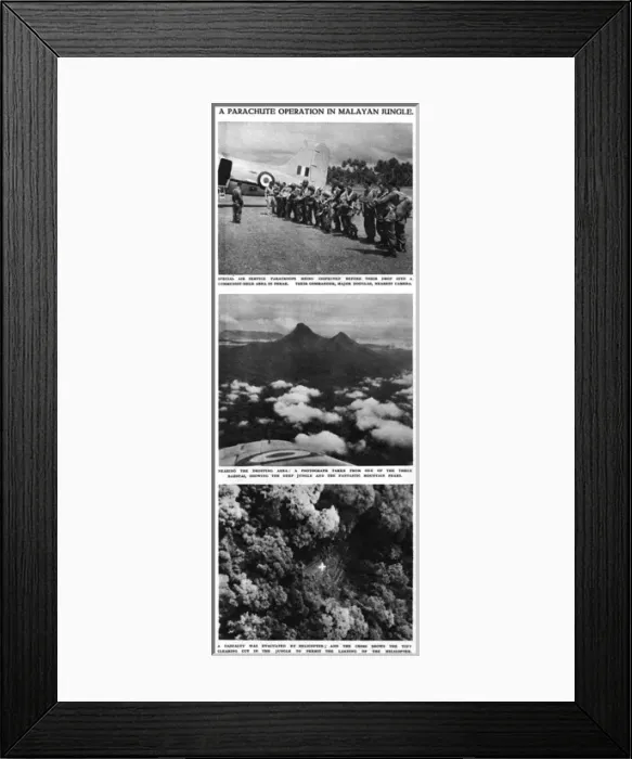 Framed Print : An S. A. S. parachute operation in the Malayan jungle Framed Print : An S. A. S. parachute operation in the Malayan jungle