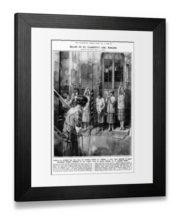 Framed Print : Belles of St Clement s! Girl bell ringers, 1926 Framed Print : Belles of St Clement s! Girl bell ringers, 1926