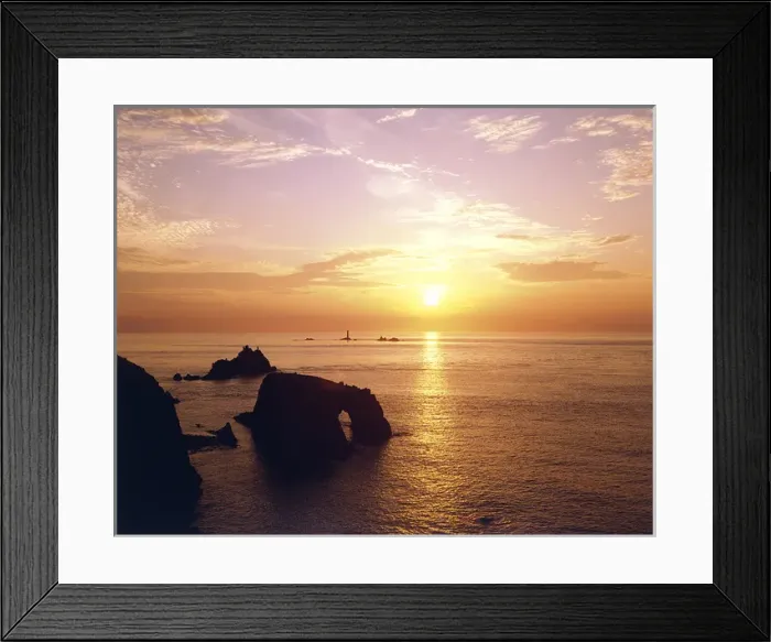 Framed Print : Sunset at Lands End, Cornwall Framed Print : Sunset at Lands End, Cornwall