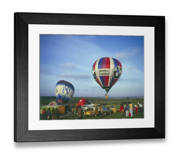 Framed Print : Balloons taking off near Newquay, Cornwall Framed Print : Balloons taking off near Newquay, Cornwall