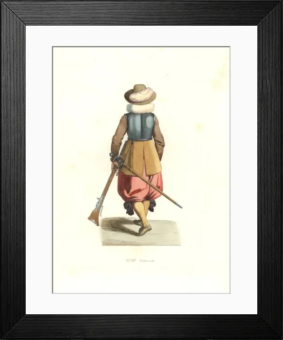 Framed Print : Musketeer from French Flanders, 17th century Framed Print : Musketeer from French Flanders, 17th century