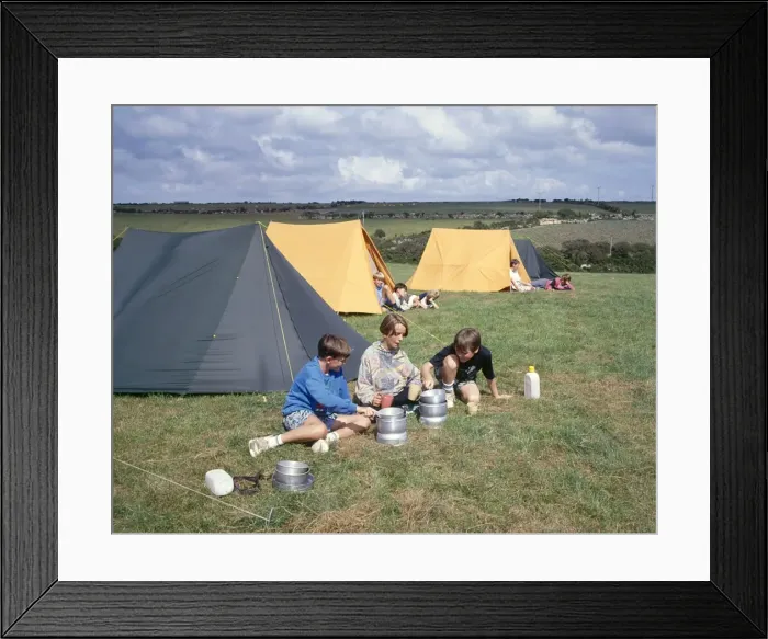 Framed Print : Boys camping, West Country Framed Print : Boys camping, West Country