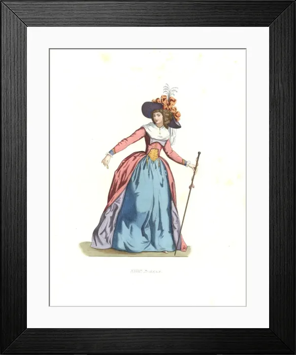 Framed Print : Fashionable woman of France, 18th century Framed Print : Fashionable woman of France, 18th century