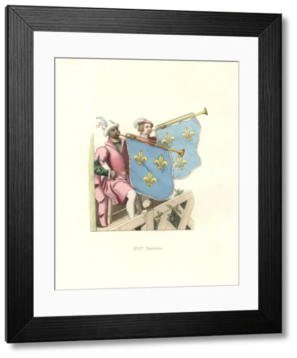 Framed Print : Trumpeters at a tournament, reign of Francis I of France Framed Print : Trumpeters at a tournament, reign of Francis I of France