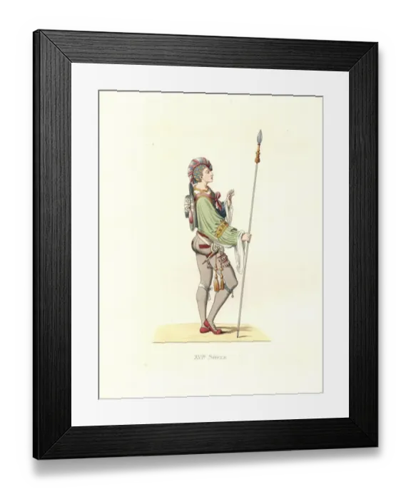 Framed Print : Flemish military attendant, 16th century Framed Print : Flemish military attendant, 16th century