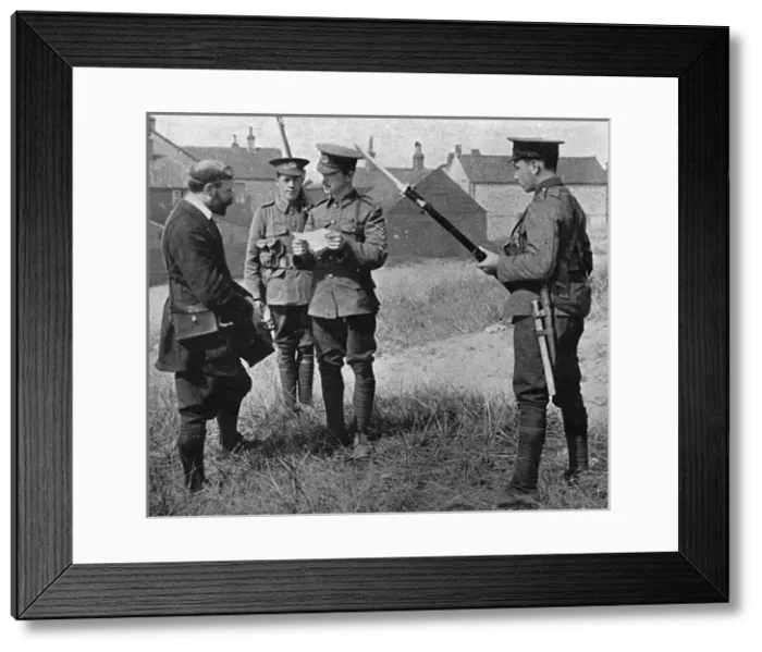 Framed Print : Foreign photographer detained on English Coast, WW1 Framed Print : Foreign photographer detained on English Coast, WW1