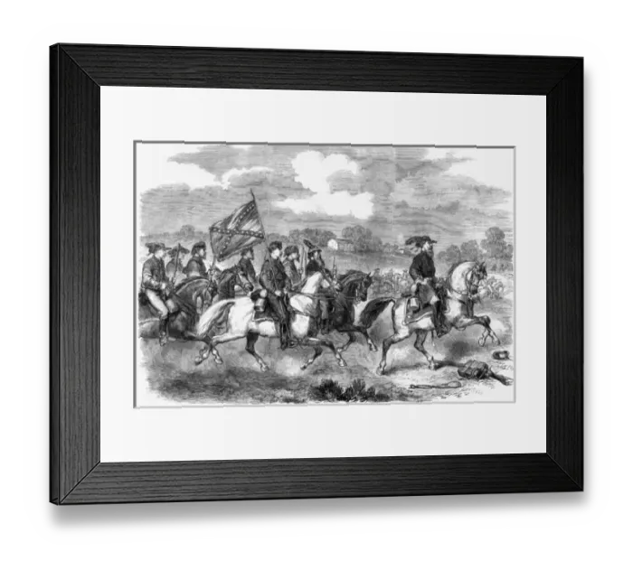 Framed Print : Confederate General Stuart with cavalry, scouting Framed Print : Confederate General Stuart with cavalry, scouting