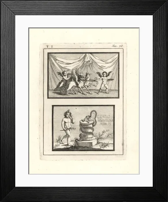Framed Print : Vignettes of cupids or genii Framed Print : Vignettes of cupids or genii