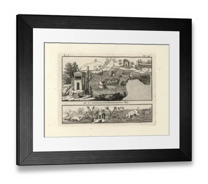 Framed Print : Landscape showing warships in a harbour celebrating Framed Print : Landscape showing warships in a harbour celebrating
